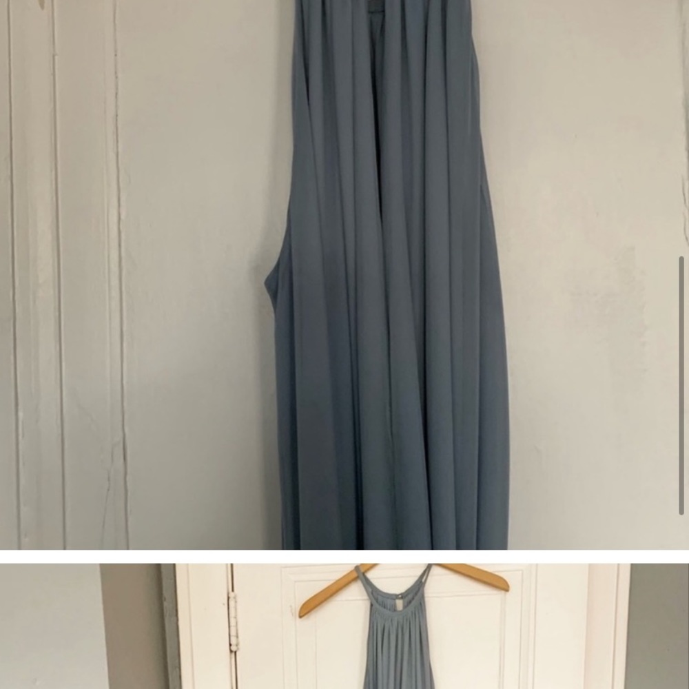 Azazie Blue Chiffon Bridesmaids Prom Maxi Dress - Picture 6 of 6